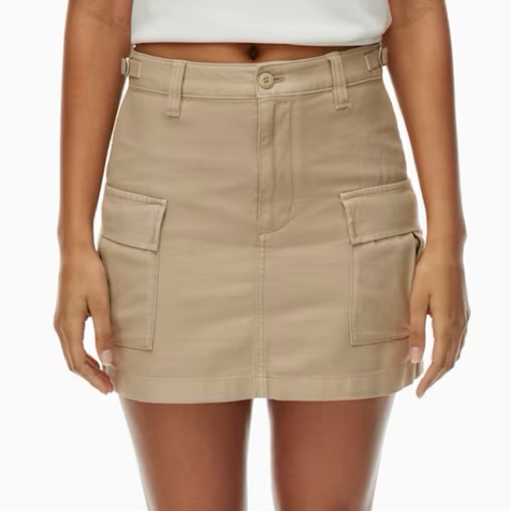 Aritzia TNA Supply Mini Cargo Skirt Tan